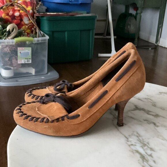 Brown and tan Nine West heels NWOB 6.5 - Picture 2 of 5